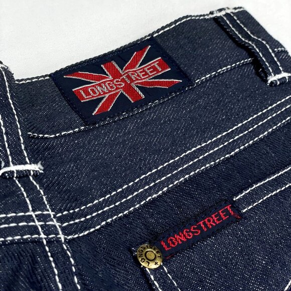 NWT Vintage 1970s Longstreet Dark Wash Denim Embroidered Jeans 12S / 23.5" - 24" - Picture 12 of 16